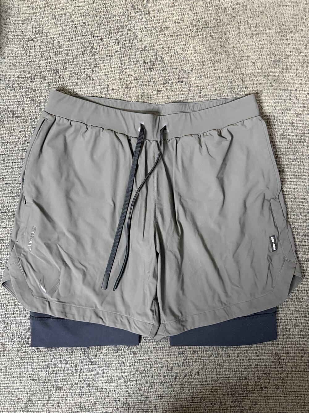 ASRV Tetra-Lite 7" Liner Shorts Mens L Space Grey Wings Gym Running